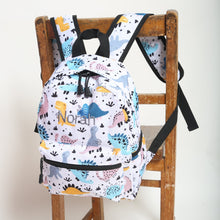 Load image into Gallery viewer, Personalised Dinosaur Patterned Children&#39;s Backpack
