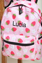 Load image into Gallery viewer, Personalised Strawberry Daisy Patterned Children&#39;s Backpack
