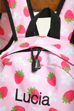 Load image into Gallery viewer, Personalised Strawberry Daisy Patterned Children&#39;s Backpack
