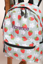 Load image into Gallery viewer, Personalised Strawberry Daisy Patterned Children&#39;s Backpack
