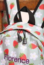 Load image into Gallery viewer, Personalised Strawberry Daisy Patterned Children&#39;s Backpack
