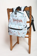 Load image into Gallery viewer, Personalised Safari Patterned Children&#39;s Backpack
