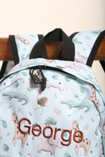 Load image into Gallery viewer, Personalised Safari Patterned Children&#39;s Backpack
