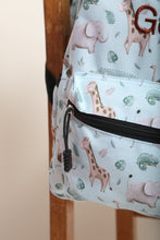 Load image into Gallery viewer, Personalised Safari Patterned Children&#39;s Backpack
