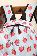 Load image into Gallery viewer, Personalised Strawberry Patterned Children&#39;s Backpack
