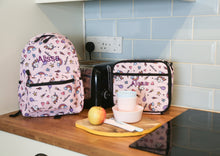 Load image into Gallery viewer, Personalised Unicorn Patterned Children&#39;s Backpack + Lunch Box Bag Set
