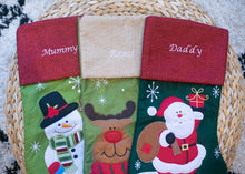 Load image into Gallery viewer, Luxury Red and Green Personalised Christmas Stockings
