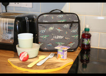 Load image into Gallery viewer, Personalised Dinosaur Patterned Children&#39;s Lunch Box Bag
