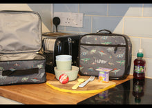 Load image into Gallery viewer, Personalised Dinosaur Patterned Children&#39;s Lunch Box Bag
